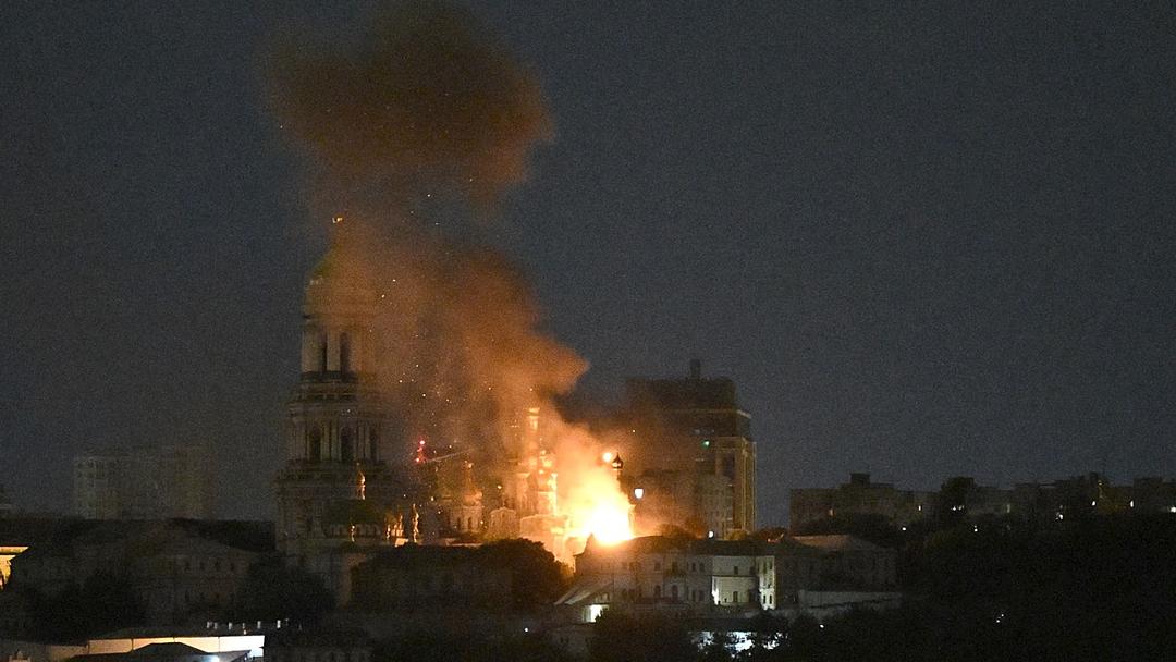 Russia Strikes Kyiv, Hits UNESCO Cathedral